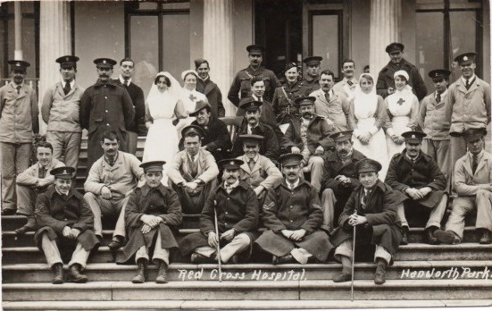 Soldiers and staff at Hanworth Park