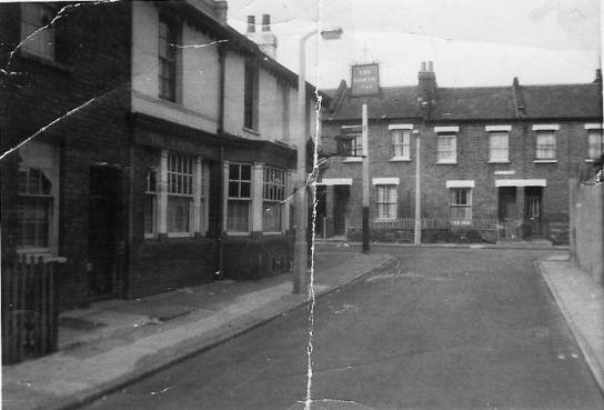 View towards junction, North Star sign on left corner
